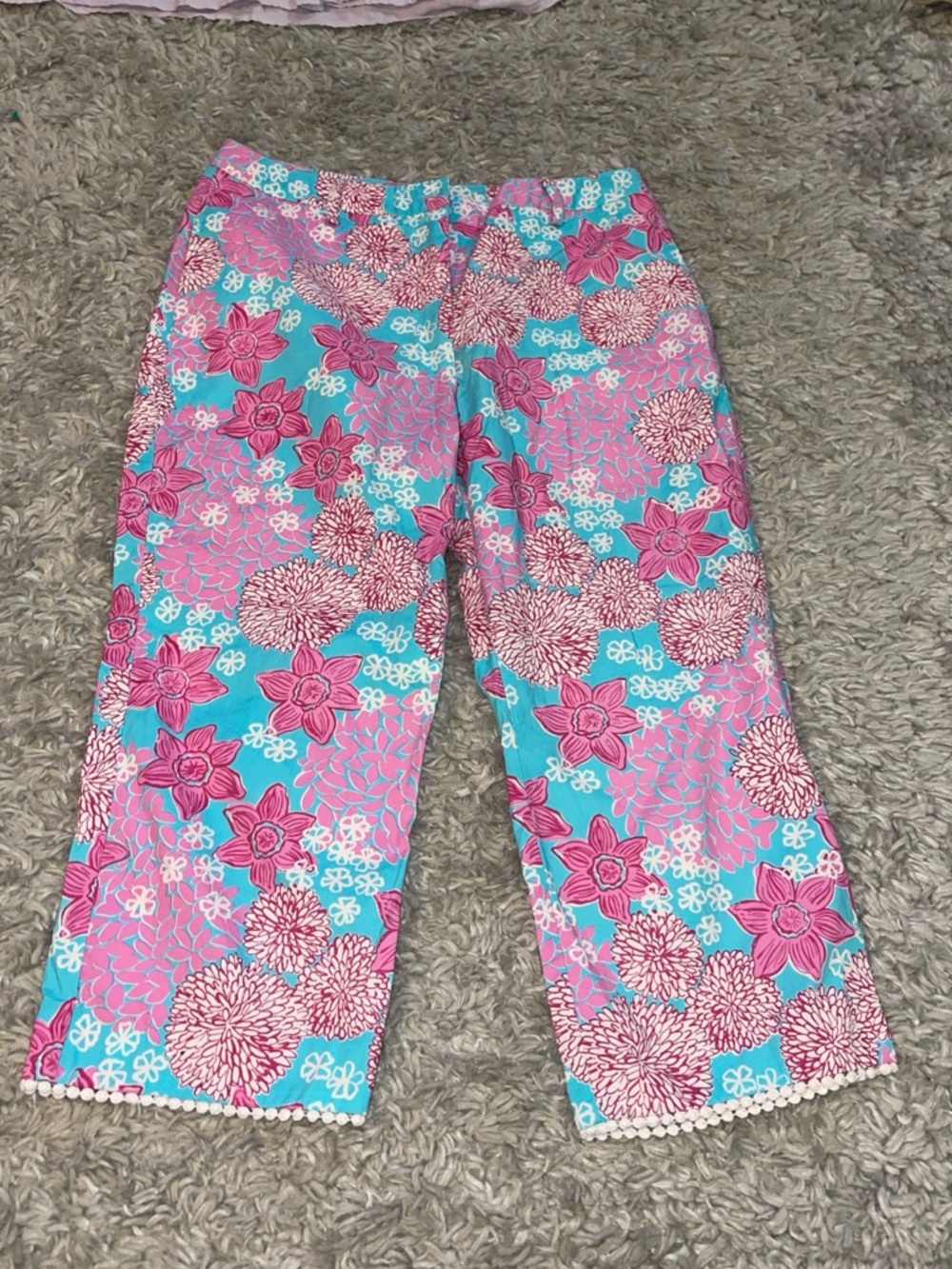 Lilly Pulitzer cotton blend straight leg capri length pants size 8